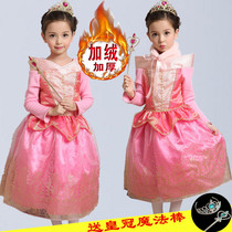 Christmas childrens clothing Frozen Elo Princess dress plus velvet dress girl birthday dress dress