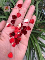 10mm red heart shaped sequins red peach heart sequins DIY material love beads clothing accessories