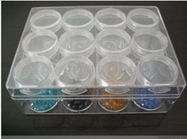 Thickened sealed bead box storage box with bead box 20g 12 pack plastic transparent round bottle jewelry storage box