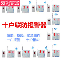 Ten households joint defense alarm safe rural group defense mutual assistance anti-terrorism emergency button sound and light alarm controller host