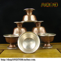 Nepali Pure Handmade Red Copper-Clear Silver Water Bowl Water Purification Bowl Water Supply Bowl Holy Water Cup