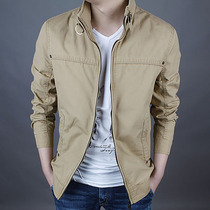 Mens coat spring 2021 new spring and autumn jacket mens middle-aged stand collar thin casual Joker mens shirt