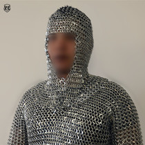 (Affordable chain armor headscarf) Chain armor hat special equipment Medieval armor plate