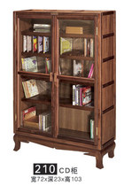 Jazz rack 210CD cabinet with glass door Black walnut tiger claw feet solid wood cabinet Disc collection cabinet