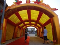 Custom inflatable golden arch shed Red and white wedding banquet wedding dining shed Stage arch house wedding shed tent air mold