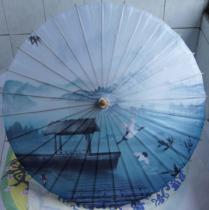 Oil paper umbrella rainproof sunscreen Luzhou intangible cultural heritage retro dance ancient gift practical crane pavilion double crane