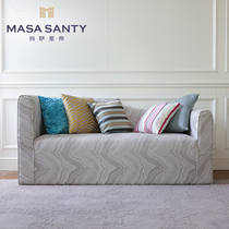 Minimalist modern grey designer sofa double multiplayer multiplayer soft bag Nordic-like board room furniture hotel