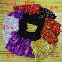 2020 cheerleading dance skirt multi-layer shiny multi-color beads with anti-slip pants Adult children dual-use cake skirt