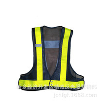 Japan-style V-shaped reflective vest black mesh fabric construction reflective waistcoat Japanese riding safety protective clothing customised