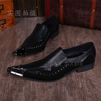 Crocodile head pattern shoes Japanese and Korean version trendy mens casual leather shoes daily hair stylist shoes catwalk stage mens leather shoes