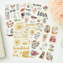 Judy hand-paved Handbook material flat pressure paste transfer paper scratch 4 color printing gold transfer paste 4 pieces