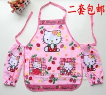 Apron Cartoon Double Layer Waterproof Apron Drawing Clothes Children Apron Sleeves Sleeve