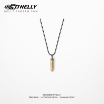 Gold personality bullet titanium steel mens necklace Mens bullet pendant personality domineering Korean version of the tide to send boyfriend pendant