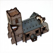 Little Wheat Record Wood Scene 15mm 1:100 fow ps takes the battle of World War II damaged church