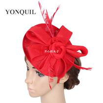 Elegant 2 roses adorned 15 colors red Fascinator Hat on hair