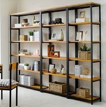  New special steel and wood bookshelf combination bookshelf storage rack shelf display rack wooden frame can be customized