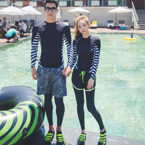 South Korean split diving suit speed dry zipper sunscreen jellyfish male and female long sleeve swimsuit surf suit Couple suit
