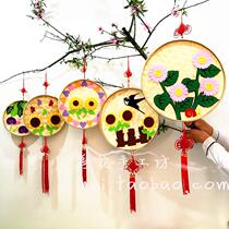 Kindergarten wall decoration bamboo plaque diy creative painting decorative wall stickers hanging handmade bamboo dustpan