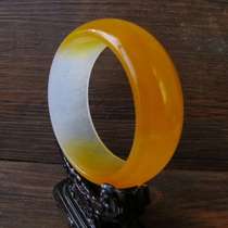 Gold silk jade bracelet Xinjiang Gobi bracelet Jade Hetian jade bracelet womens widened natural A goods delivery certificate
