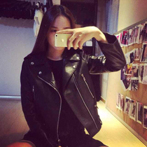 South Korea 2019 autumn and winter new leather leather womens jacket short slim motorcycle clothing jacket star trend