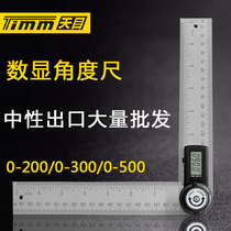 Guilin Tianmu 360 degree stainless steel electronic digital display angle ruler 200 300 500mm woodworking angle measuring protractor