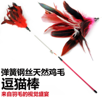 Tian Tian cat spring accessories environmentally friendly color feather cat stick feather stick cat toy