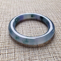 51 moist natural old pit A cargo ice variety floating green flower Violet Burmese jade bracelet with certificate KH125