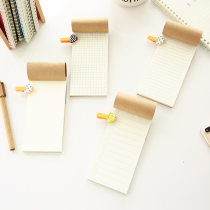 Hipster portable creative diary simple retro Kraft paper tear grid notebook student stationery