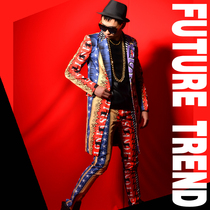 Exclusive] nightclub male singer DSDJ stage color long suit big-name bar costumes rock costumes