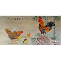 2017 new rooster big gig drawings Home Stroke Flowers Bird Painting Xuan Paper Painting core Living room Restaurant Feng Shui Painting Calligraphy