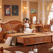 Indonesian rattan furniture real rattan bed rattan chic wood bed rattan art bed double man bed single bed 1 8 m bed