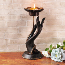 Thai crafts solid wood Creative Living Room restaurant romantic Candlestick ornaments Southeast Asia retro style decoration