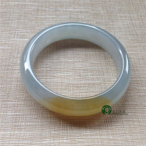 Myanmar natural old pit A cargo Jade jade bracelet ice seed A touch of yellow jade bracelet with certificate KC398
