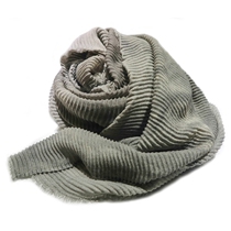 Foreign trade autumn and winter scarf female dark pattern organ ruffle soft cashmere shawl Joker pure gray medium thick scarf
