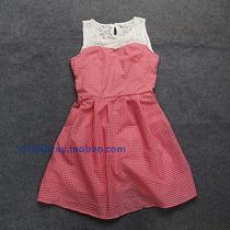 Japanese trendy womens DOUBLE FOCUS lace plaid vest dress