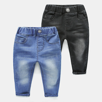 Boys washed jeans long pants Autumn spring and autumn childrens new clothing Childrens baby casual childrens tide U8031