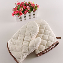 Microwave oven gloves thickened Anti-scalding cheesecloth heat insulation gloves high temperature oven gloves 2 (1 pair)