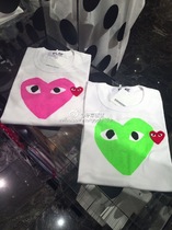 Tokyo Egg Japan CDG Kawakubo Ling PLAY Green little red heart short sleeve T-shirt mens