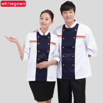 WhiteGown spring new chef uniform sleeve men and women Hotel chef kitchen kitchen work clothing