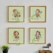 Magazine cross stitch French DMC embroidery four seasons flower fairy green hemp embroidery cloth