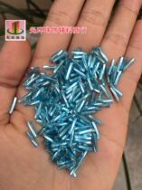 DIY bead tube 4 5mm-12mm Sky blue spiral glass tube beads Latin dance costume tube beads handmade material clothing