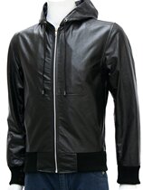 Xport Designs men hooded leather jacket leather jacket handmade cowhide XC235 us direct mail