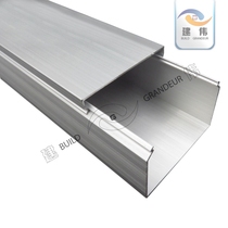 Large cover aluminium wire groove 60 * 40 thick aluminum alloy square wire trunking aluminium alloy trunking wiring trough external open integrated wiring