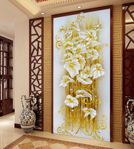 Cross stitch new living room entrance corridor gorgeous lily flower hundred years good wedding cross stitch