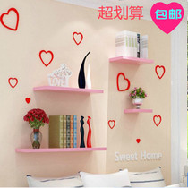 A word on the wall partition shelf room wall-mounted wooden decorative shelf Bedroom bookshelf storage and storage