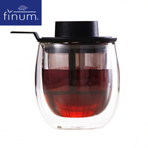 Germany FINUM home business office mens double black tea cup filter glass tea cup
