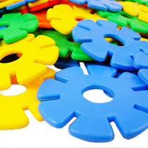 Large thickened snowflake pieces plastic puzzle plug assembly building blocks Kindergarten baby childrens educational toys
