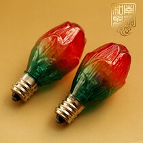 Home Indoor Buddha Hall for Buddhist Divine Light Lotus Bulb Colorful Transparent Little Lotus Bulb E12 Light Mouth Pair