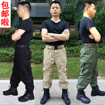 Military fans multi-pocket loose mesh cloth casual pants training pants tactical trousers mens autumn and winter fertilizer plus size overalls