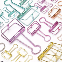 Hollow tail clip color retro metal hand account dovetail clip student cute creative test paper file data clip